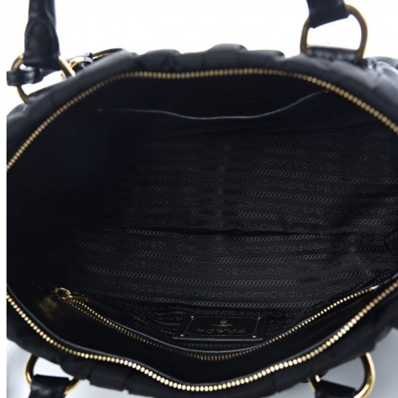Authentic! PRADA Tessuto Gaufre Satchel Tote Crossbody Bag - Picture 4 of 9